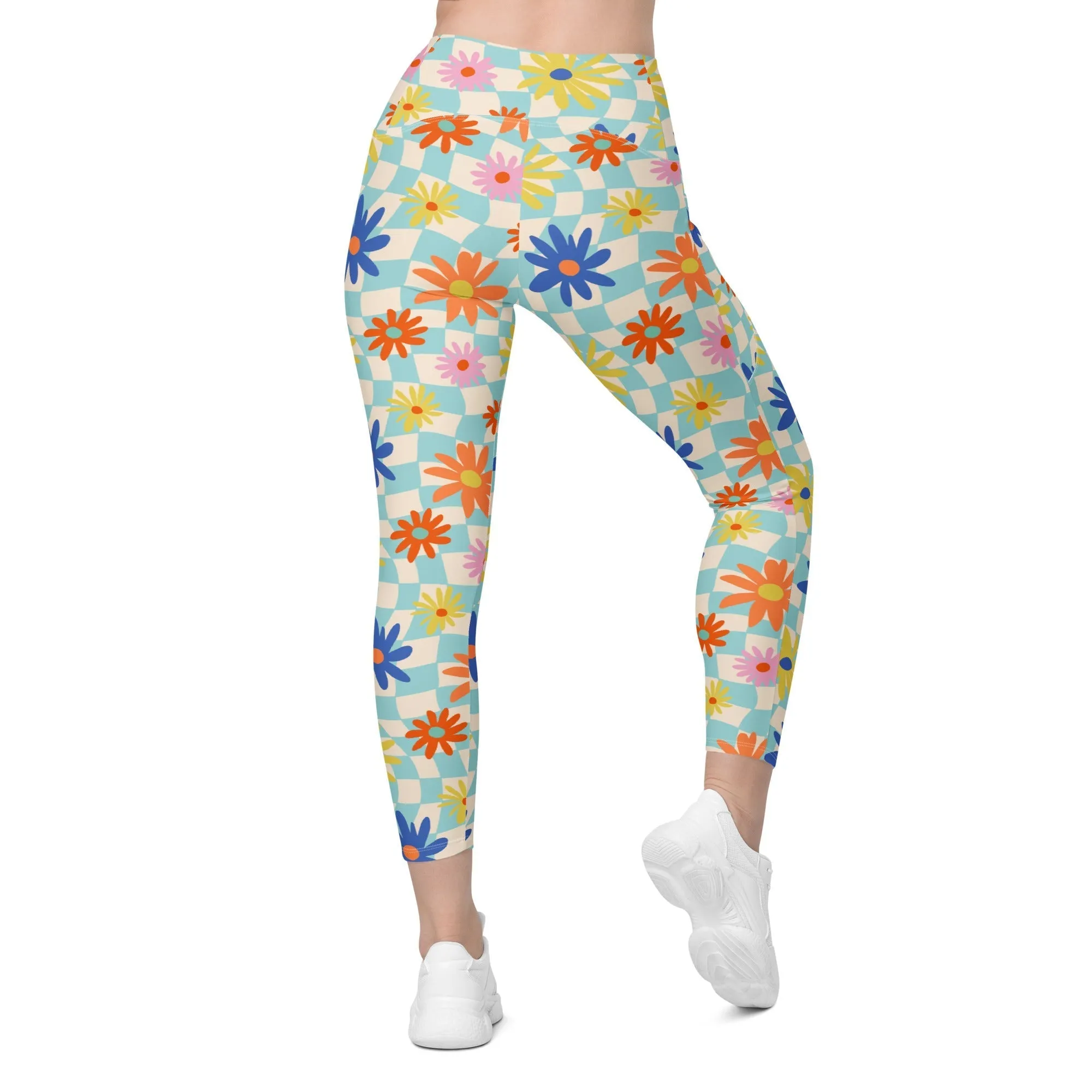 Retro Daisy Leggings With Pockets