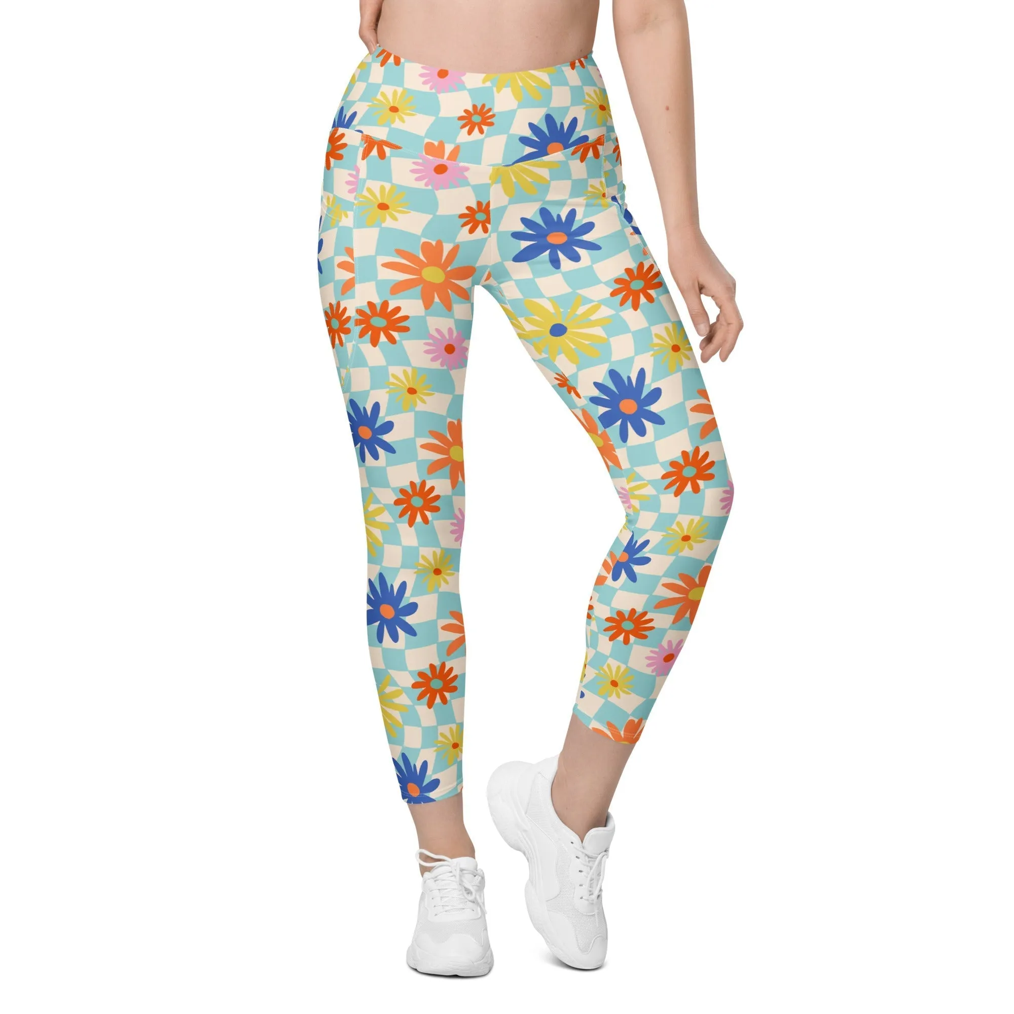 Retro Daisy Leggings With Pockets