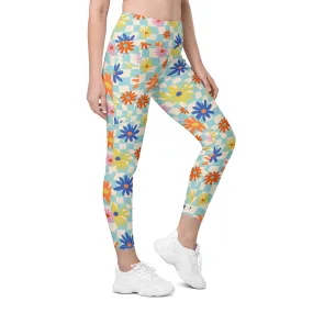 Retro Daisy Leggings With Pockets