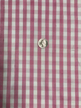 Rose White Gingham Shantung 759 Fabric