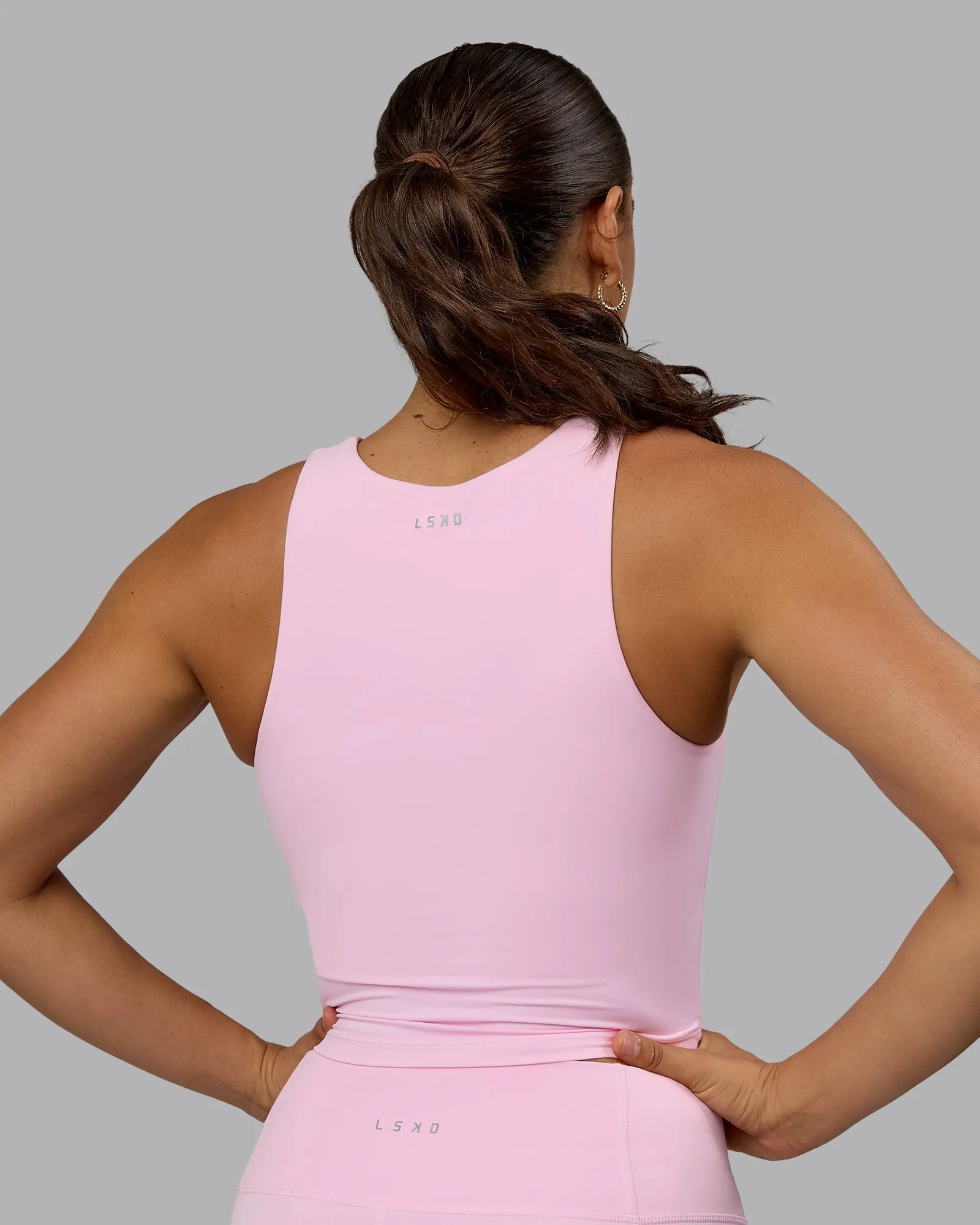 Staple Square Neck Active Shelf Bra Tank - Pale Pink