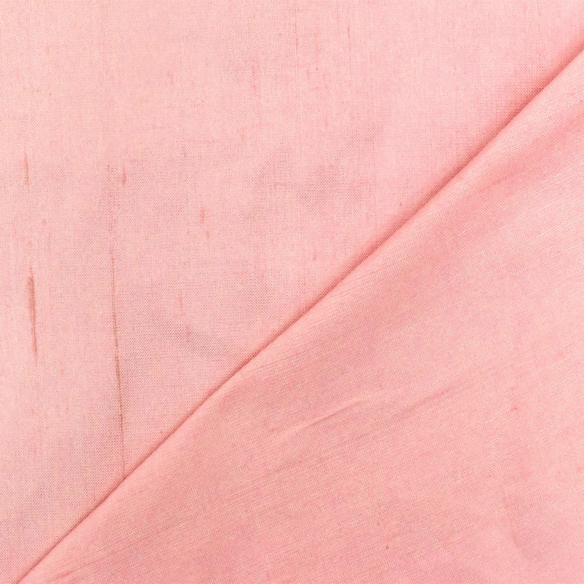 Sunrise Pink Solid Silk Dupioni Shantung Woven Fabric