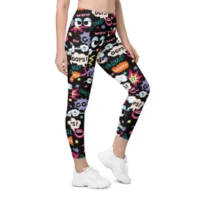 Super Cool Pop Art Leggings With Pockets