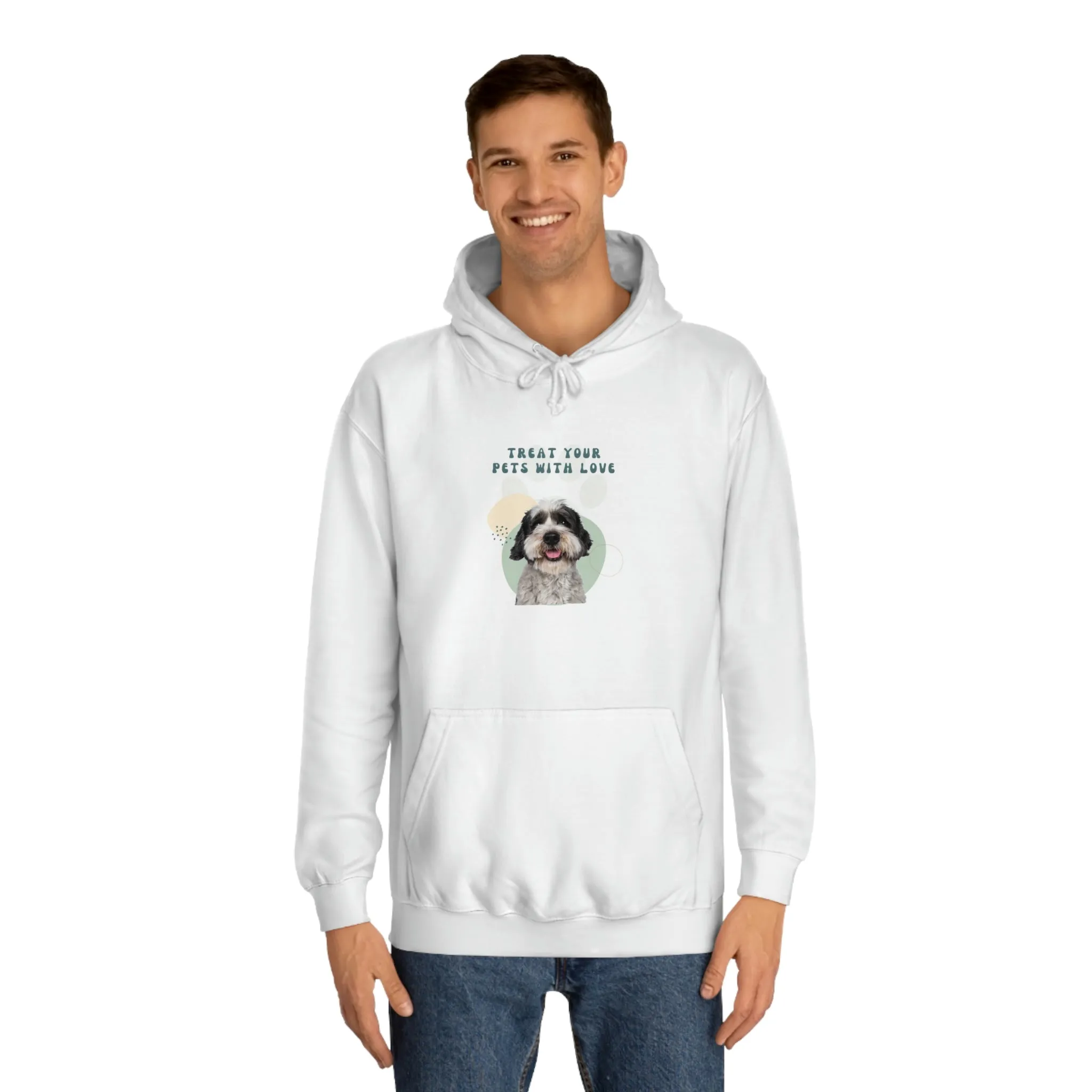 Treat your pets with love Dog POD Unisex College Hoodie