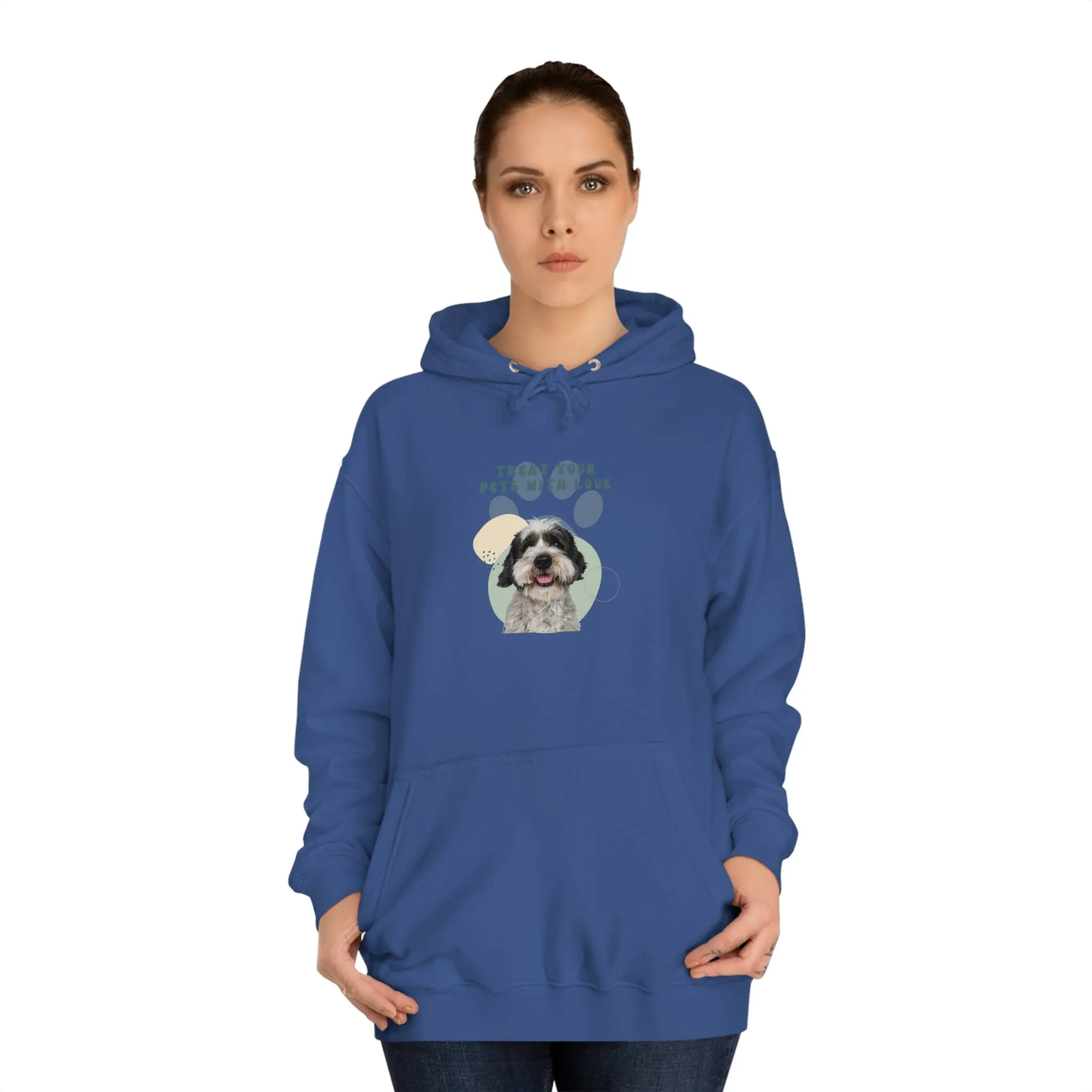 Treat your pets with love Dog POD Unisex College Hoodie