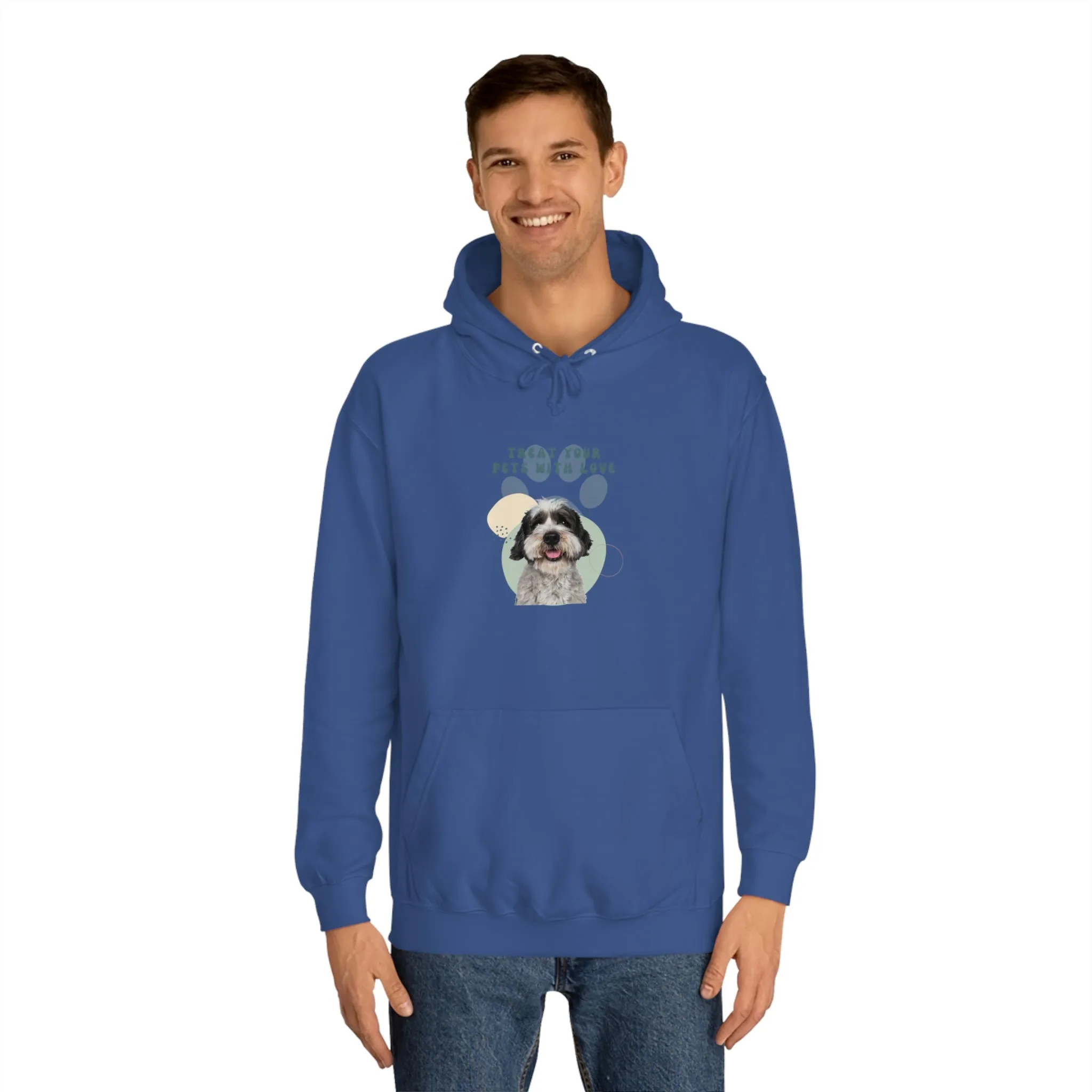 Treat your pets with love Dog POD Unisex College Hoodie