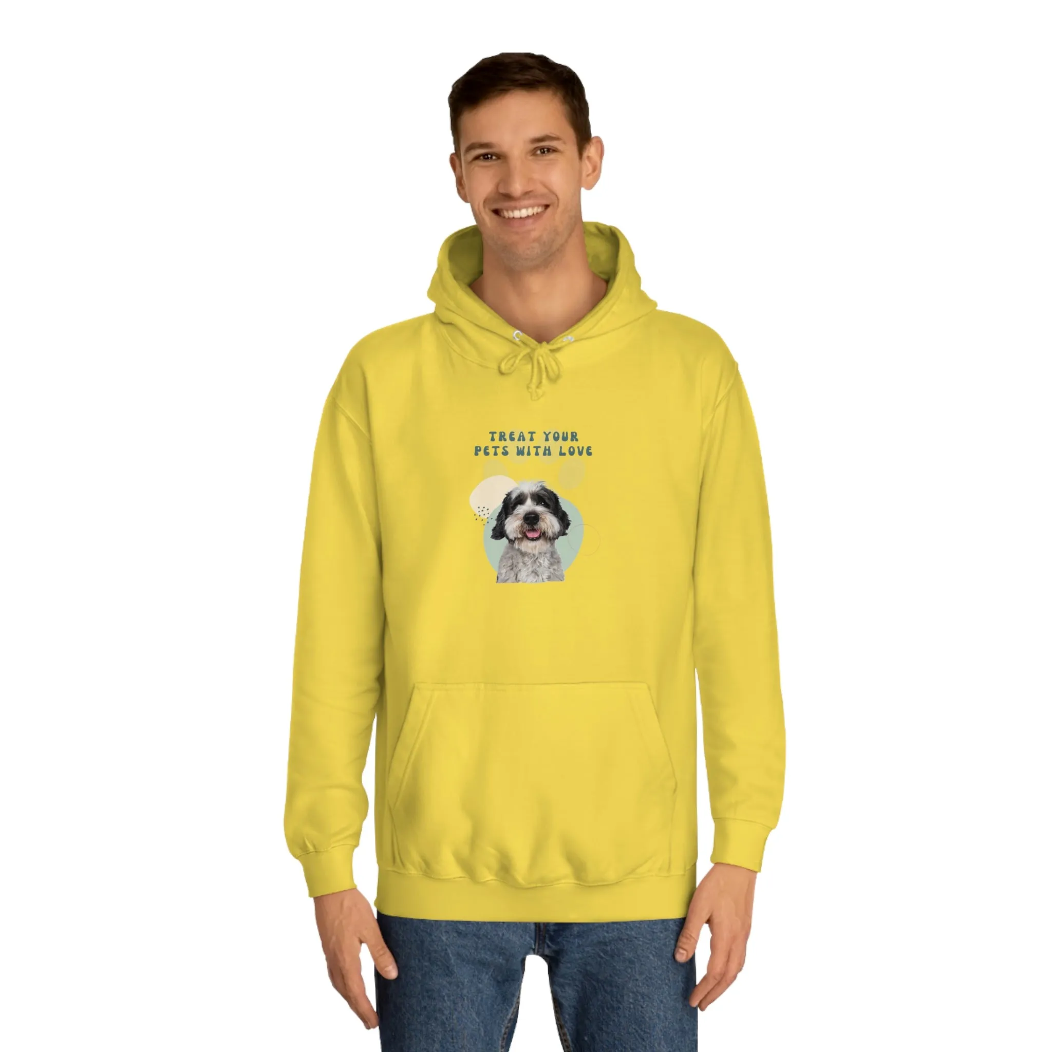 Treat your pets with love Dog POD Unisex College Hoodie