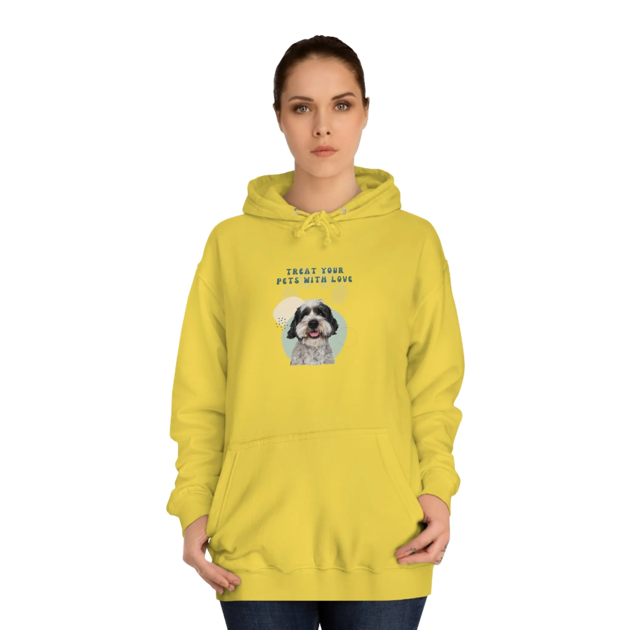 Treat your pets with love Dog POD Unisex College Hoodie