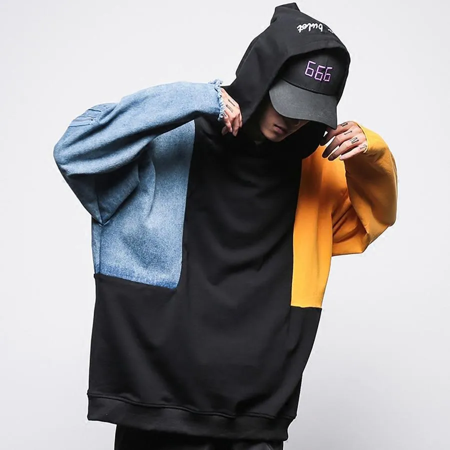 Vintage Patch Oversized Hype Hoodie