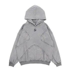 Washed Reverse Stitches Oversized Hoodie